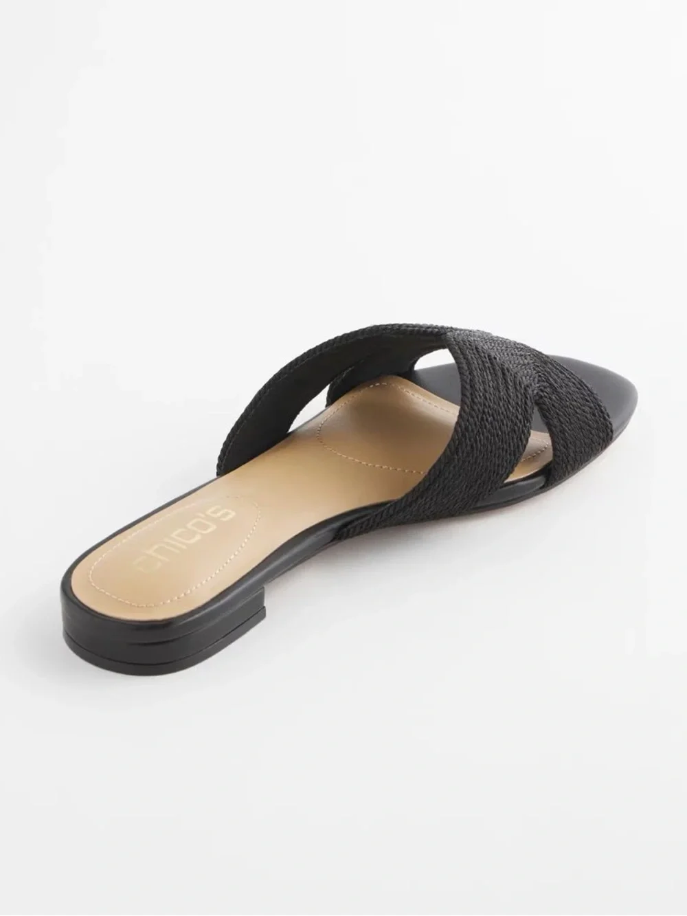 Chico’s Woven Palma Slide Sandals 10 Memory Foam Pods Comfort Travel Baja Resort